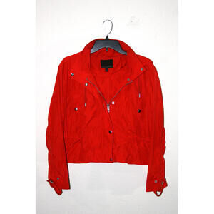 Banana Republic Women's Vamp Red Rain Jacket with Hood Size Small